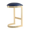 Manhattan Comfort Aura Bar Stool in Blue and Polished Brass BS006-BL